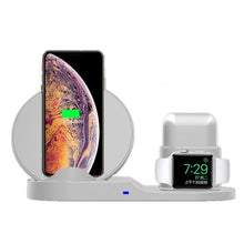 Carregar imagem no visualizador da galeria, CARREGADOR SEM FIO 3 EM 1 - CARREGAMENTO RÁPIDO - IPHONE - AIRPODS E APPLE WATCHES
